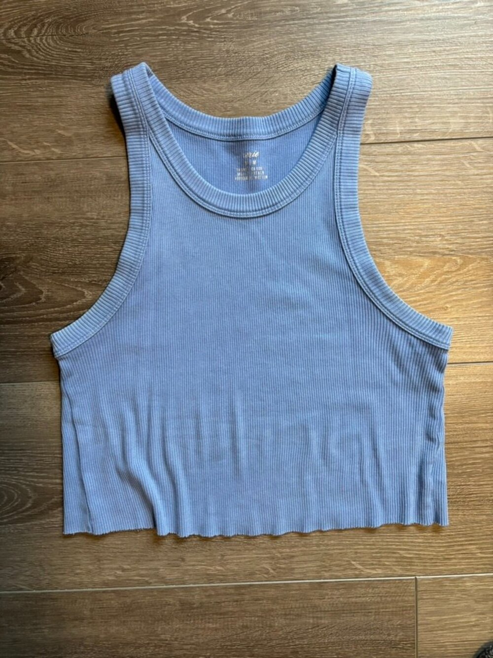 Blue Cropped Aerie Tank Top